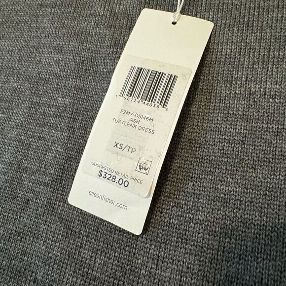 NWT Eileen Fisher Ash Extra Fine Merino Regenerative Wool Turtleneck Dress SZ XS - Picture 9 of 12